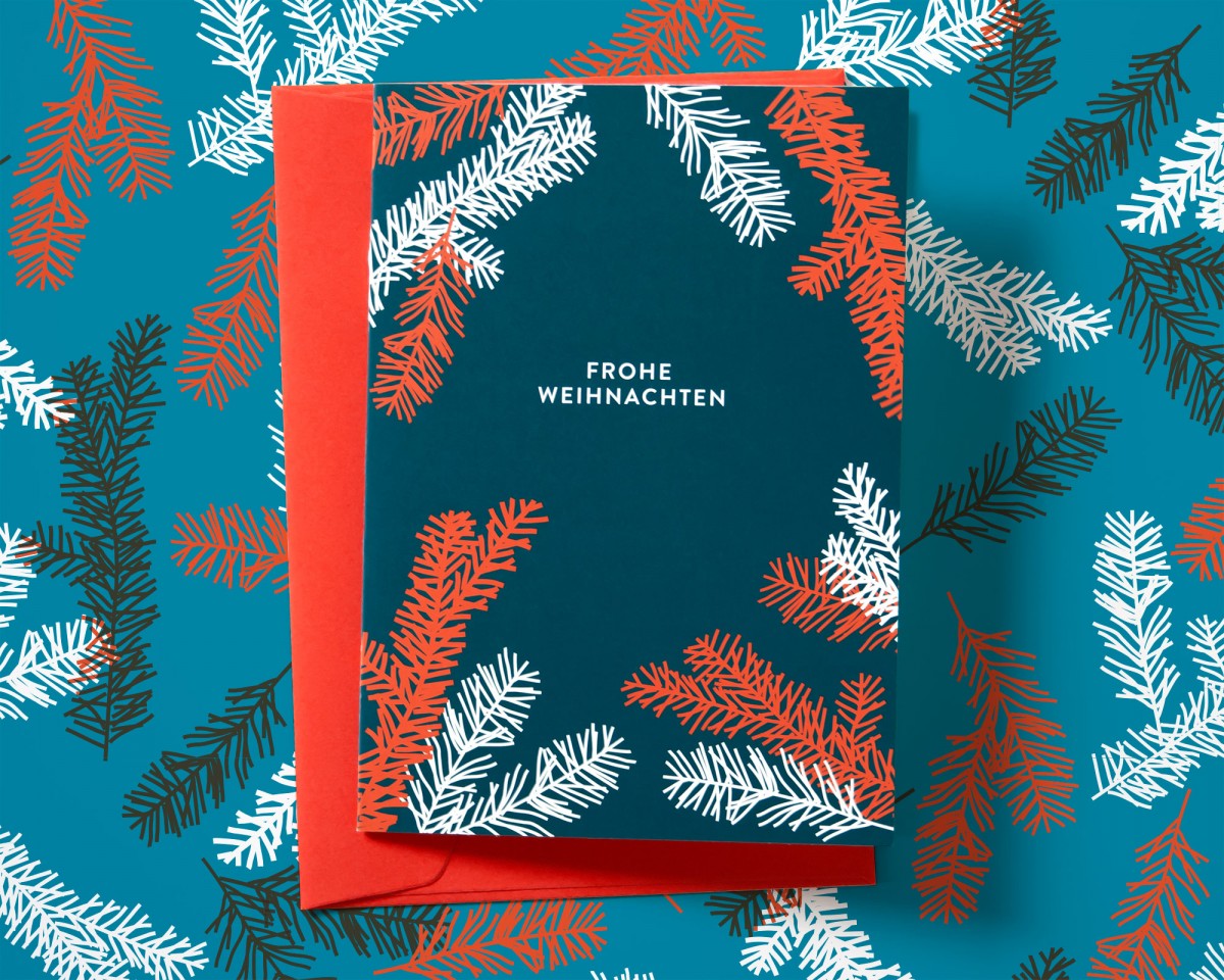 Weihnachtskarte Tannenzweige // Papaya paper products