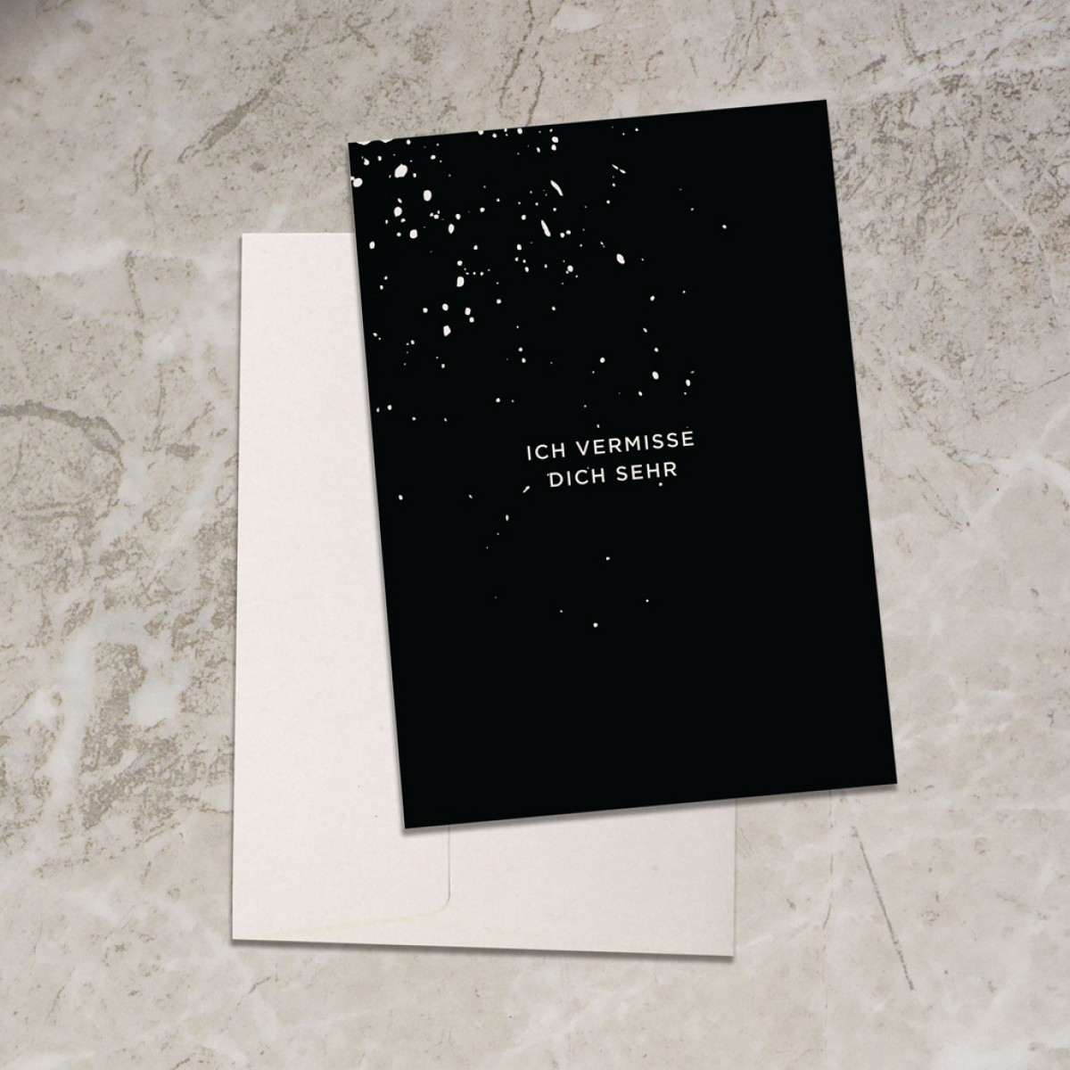 SALE - Love is the new black – Grußkarte "Ich vermisse dich"