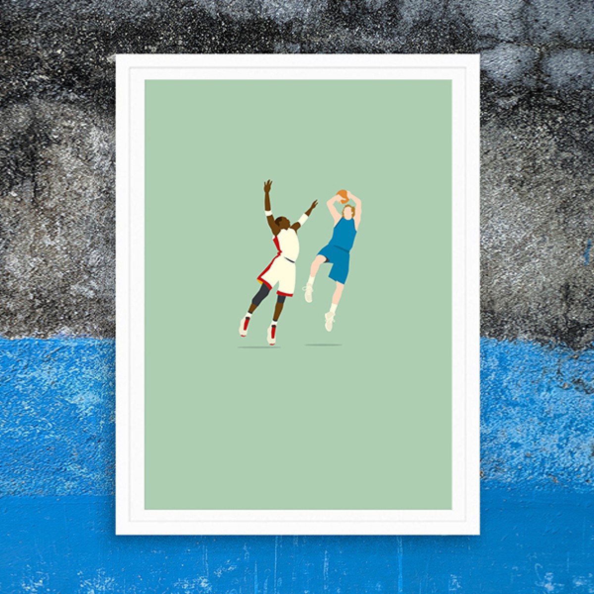 "Flamingo Fade-Away" Basketballposter von HANDS OF GOD