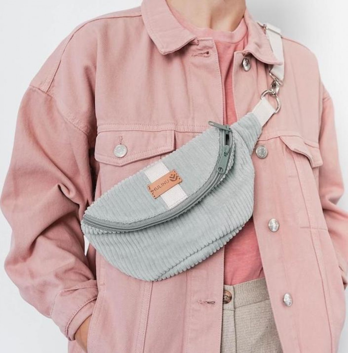 MULINU - Bauchtasche | Hipbag HENNES S Breitcord Hellmint