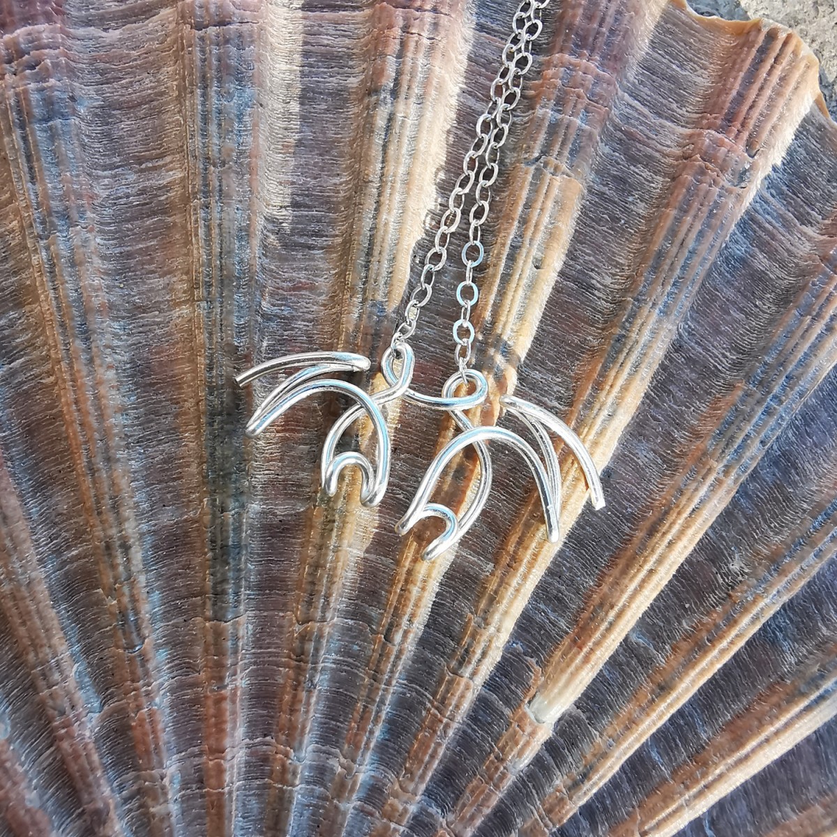 Halskette mit Krebs Anhänger, handmade, ocean jewelry, wire art - in Sterling Silber - KIZZU Schmuck 