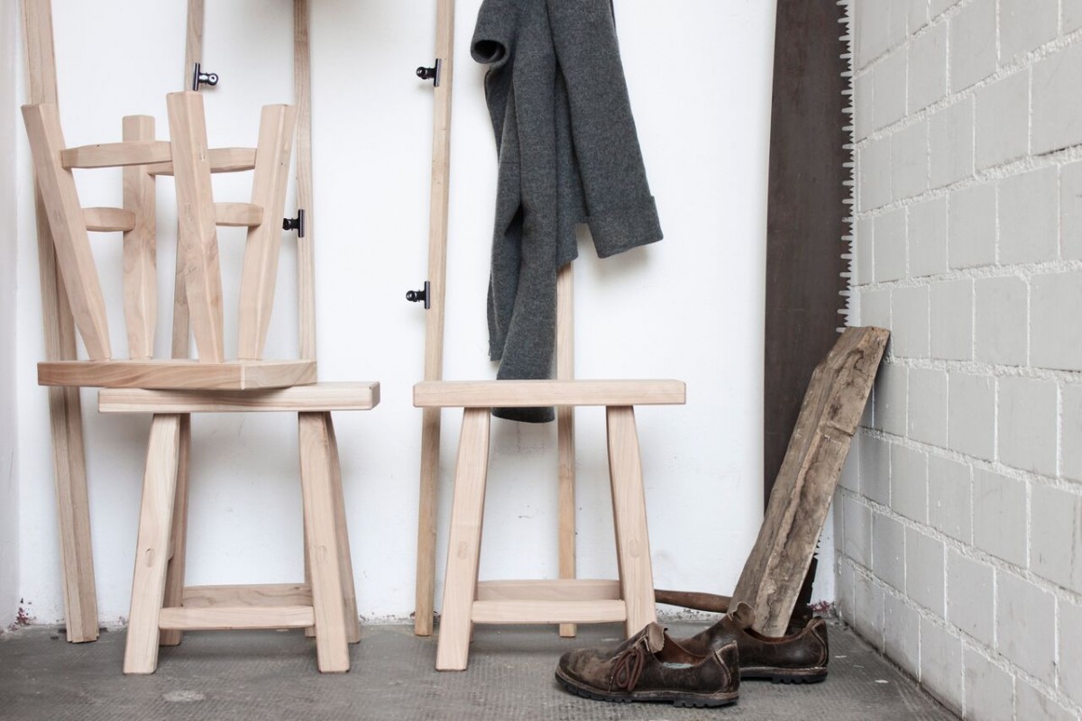Massivholz Hocker "Hans" - Anton Doll Holzmanufaktur