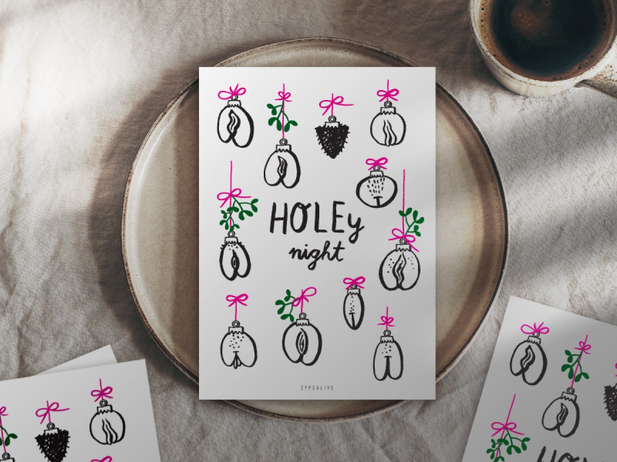 typealive / Weihnachtskarten 4er Set / Holey Night
