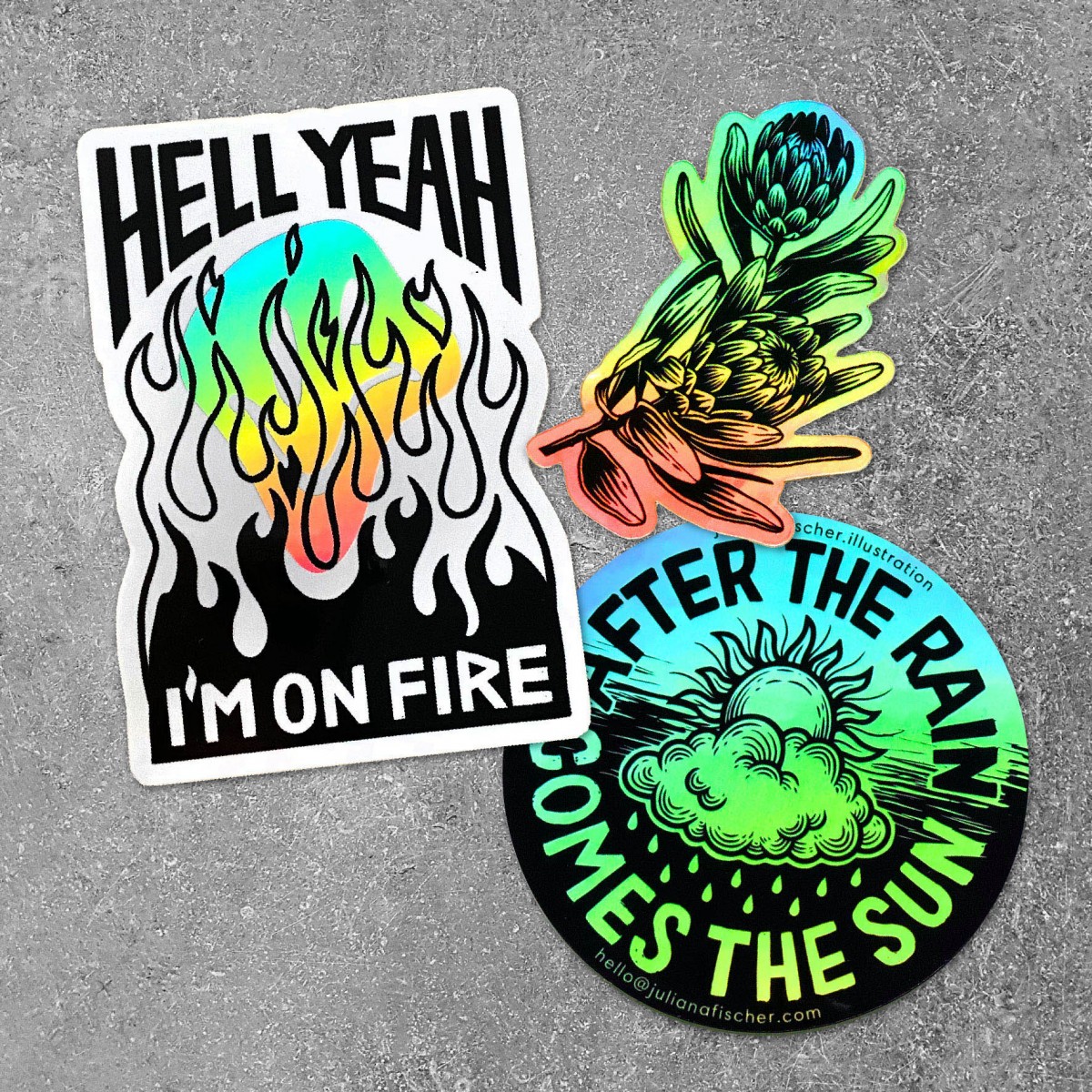 Juliana Fischer - Holographische Sticker - 3er Set
