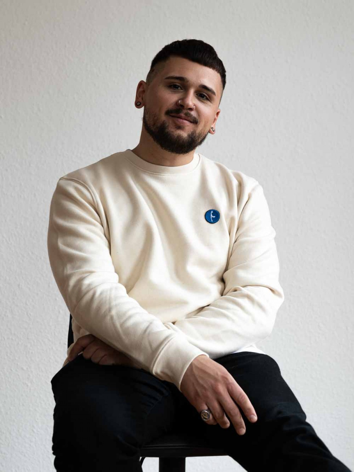 Stadtliebe® | Sylt Sweatshirt mit „Insel“ Stick Beige 100% Bio-Baumwolle
