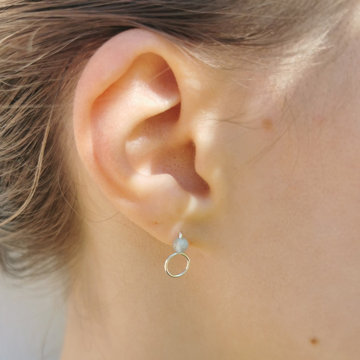 Kyanit Kreis Ohrstecker - in Sterling Silber und (Rosé) Gold Filled - KIZZU Schmuck