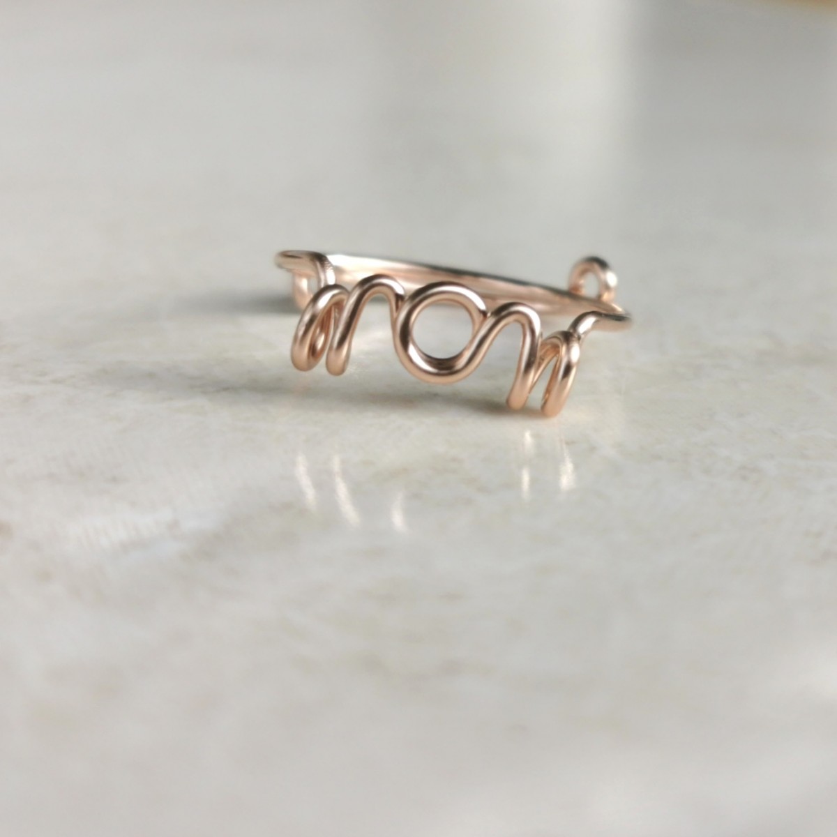 Handgemachter WOW MOM! Mama Ring aus edlem Draht - in Sterling Silber und (Rosé) Gold Filled - KIZZU Schmuck
