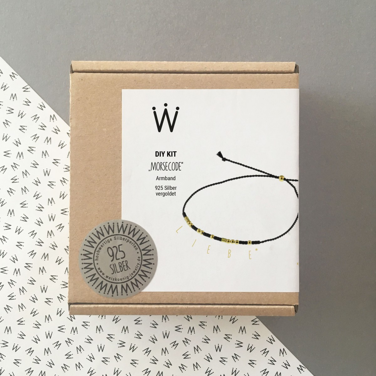 DIY KIT „MORSECODE“ Armband 925er Silber vergoldet – Weiskönig Jewelry