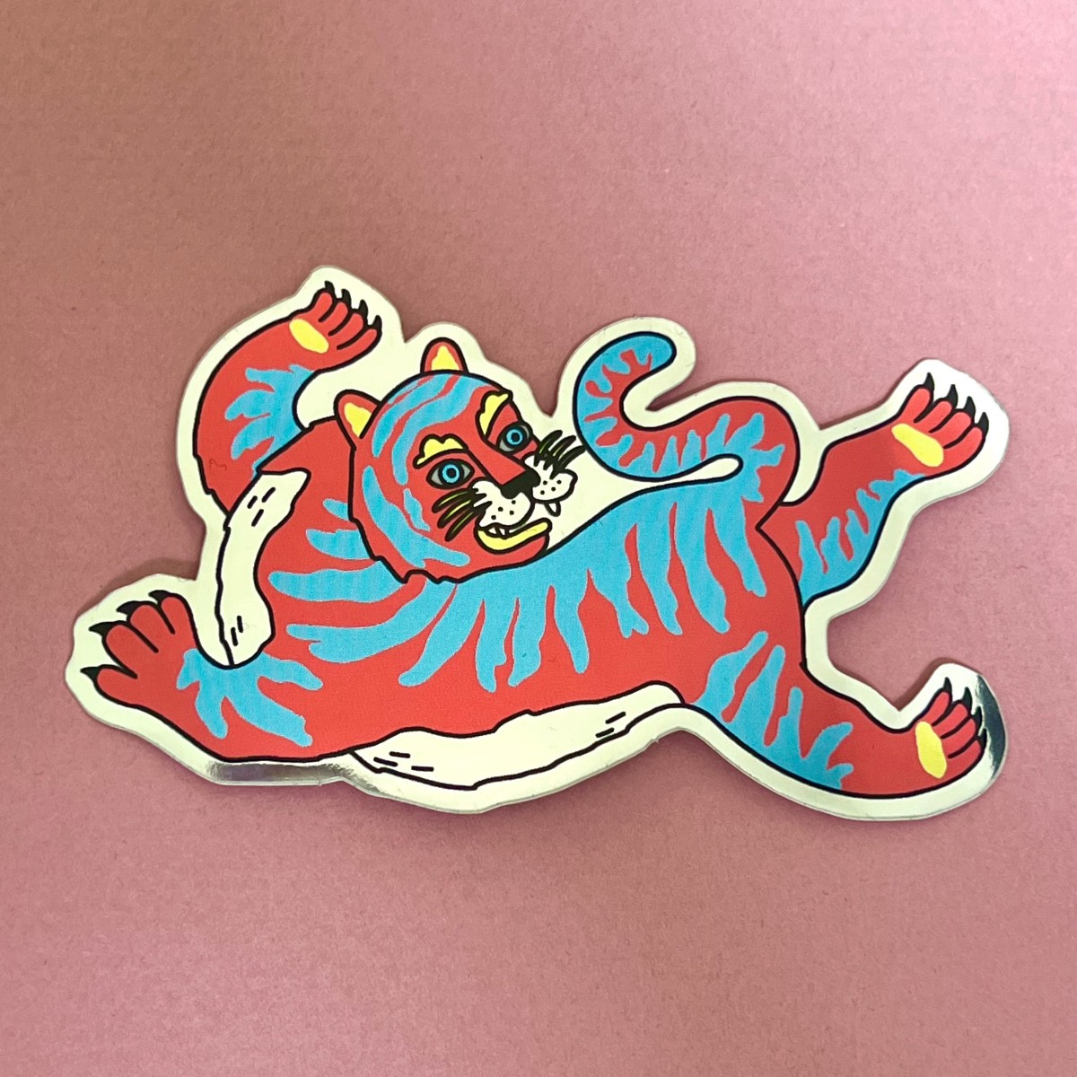 The Naughty District - Sticker »Bunter Tiger« mit Spiegeleffekt
