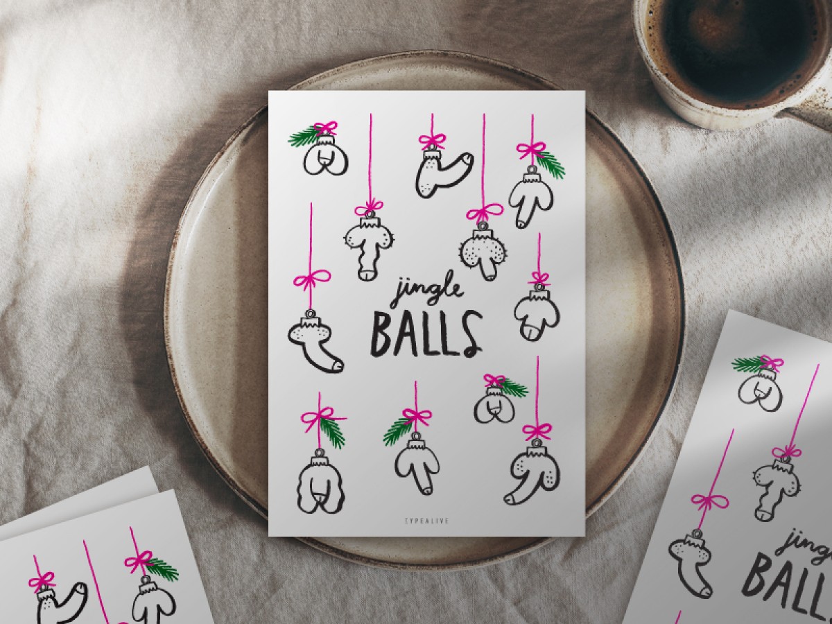 typealive / Weihnachtskarten 4er Set / Jingle Balls