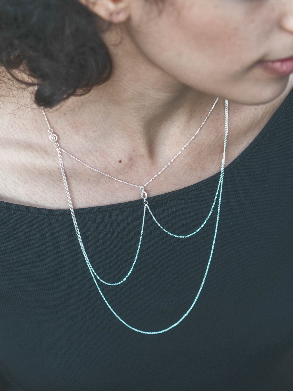 Jonathan Radetz Jewellery, Kette KISSKISS COLLIER, Länge 63 cm, Silber 925