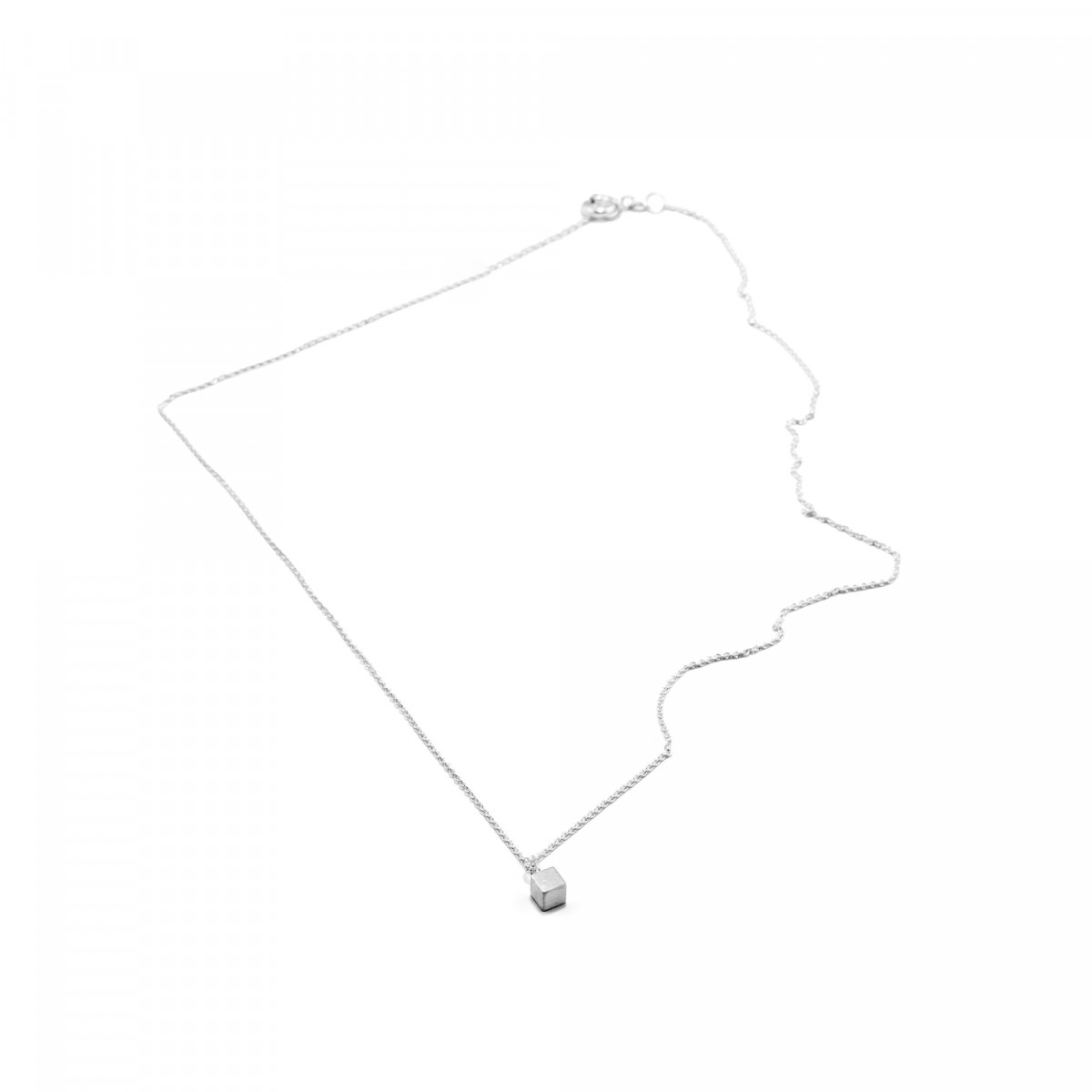 Jonathan Radetz Kette Cube, Silber 925, Sterlingsilber, Länge 43 cm, Würfel 4mm, Handmade in Germany