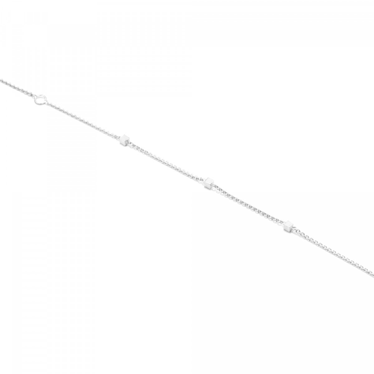 Jonathan Radetz Jewellery, Armband fineCUBE, Silber 925, Sterlingsilber, Länge 16 -18 cm, Cube 2 mm, Handmade in Germany