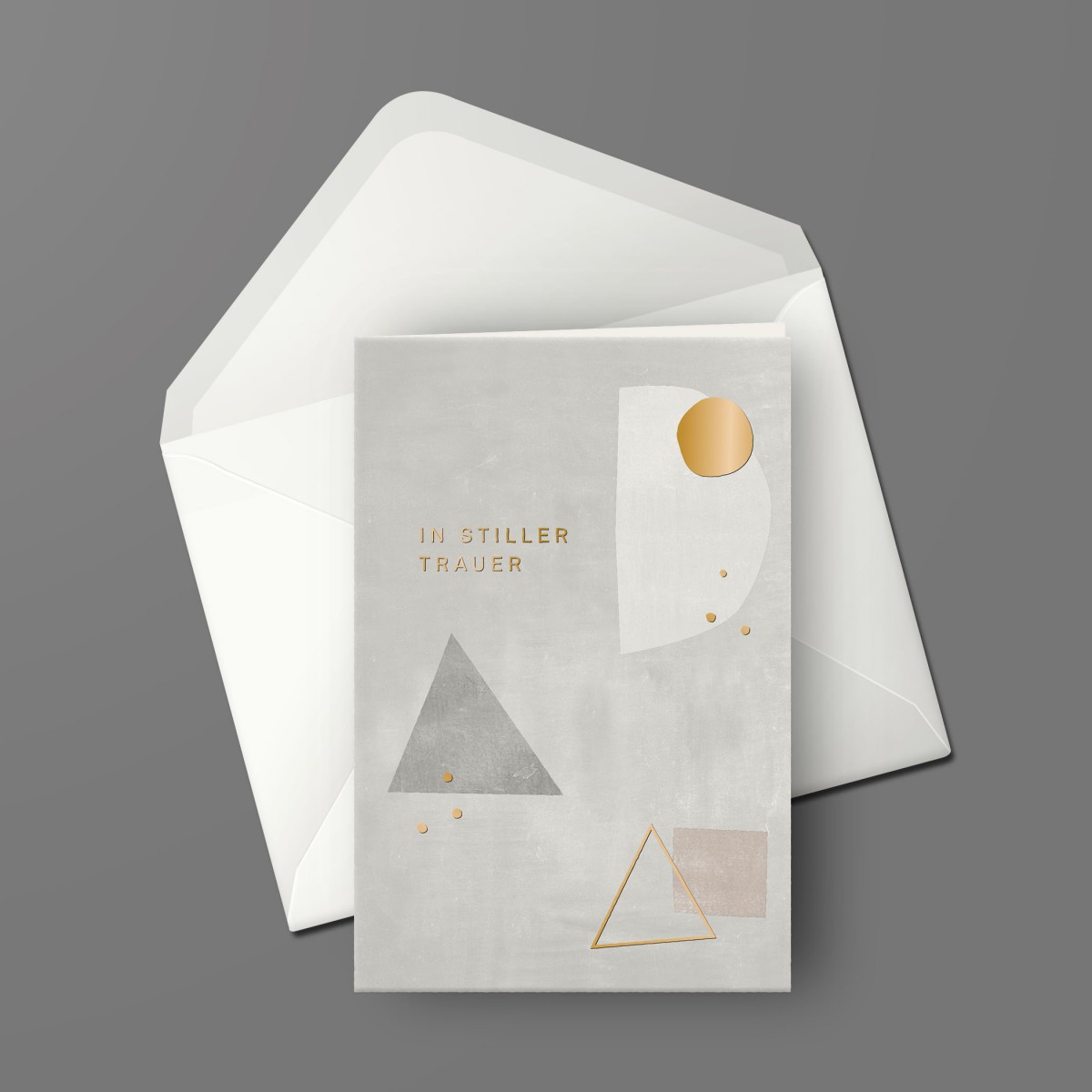 Designfräulein // Trauerkarte mit Kuvert // In stiller Trauer // gold