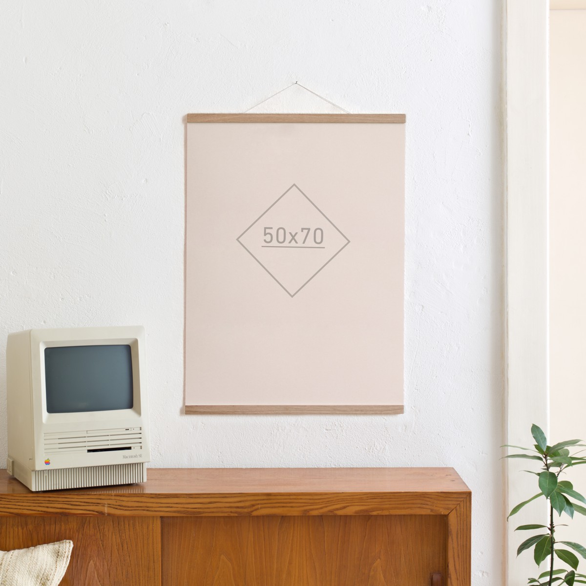Die Magnetische Poster- und Bilderleiste Eiche 50 cm