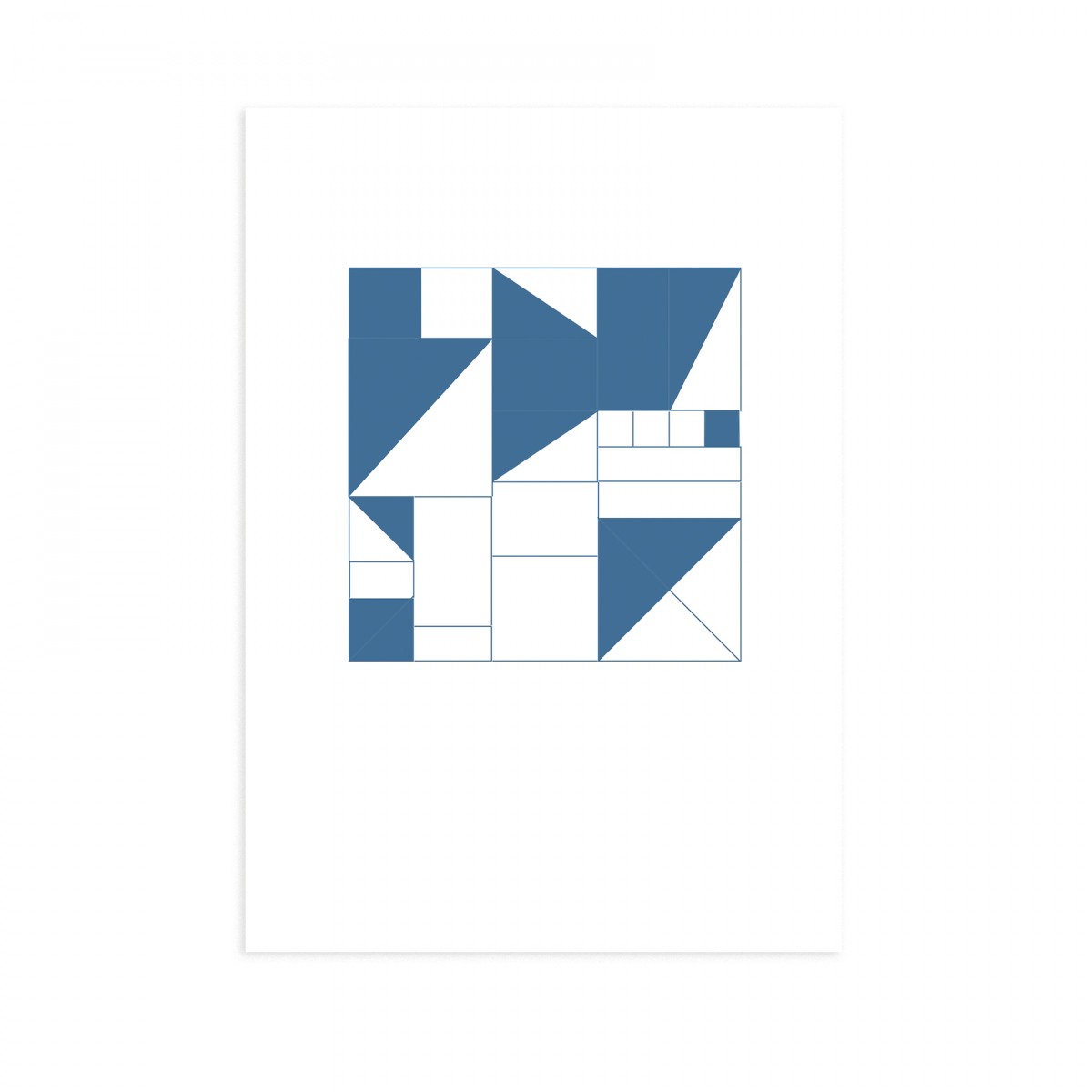 Postkarte Geometrisch blau