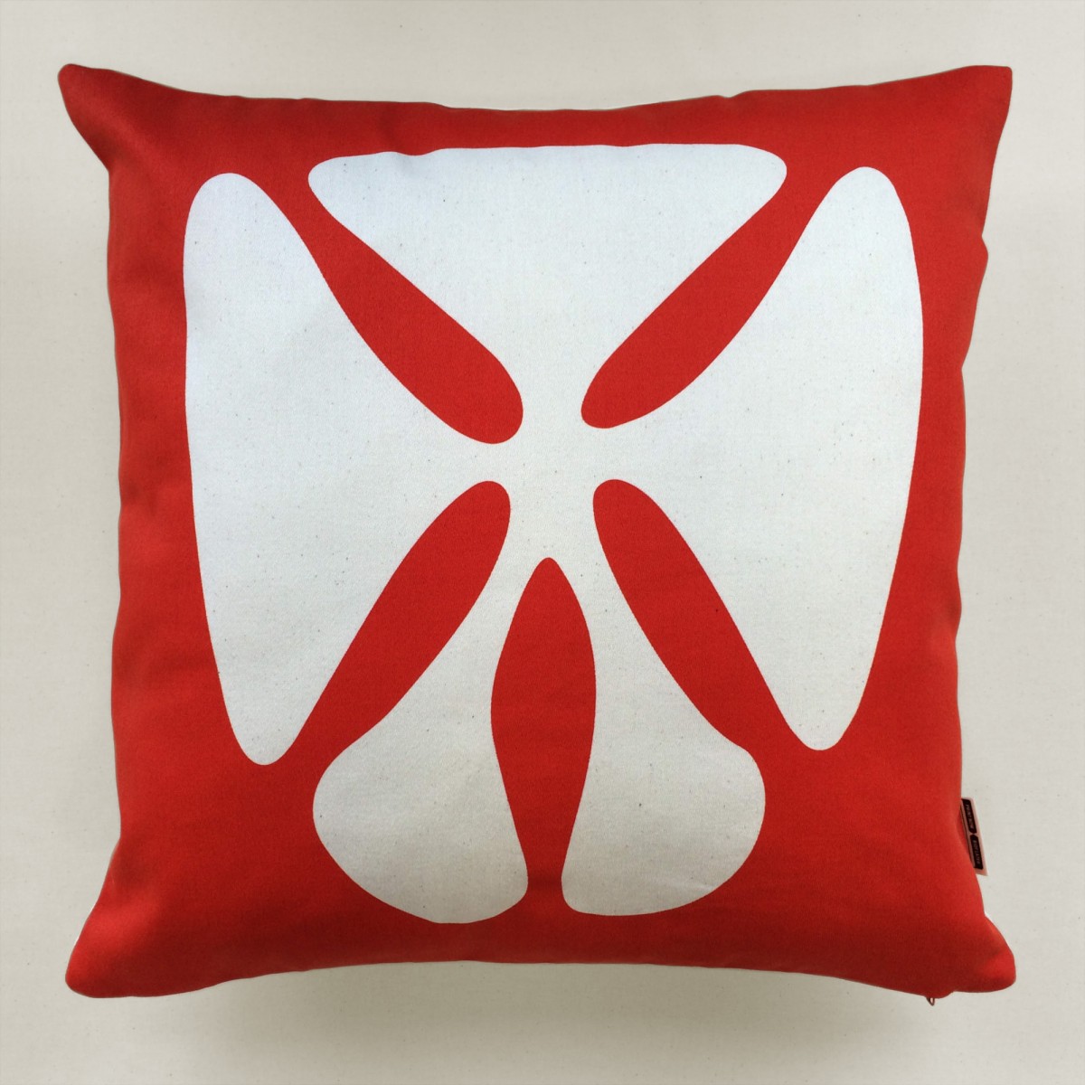 Print now - Riot later ● Kissen Sanddollar orange, Stoffsiebdruck