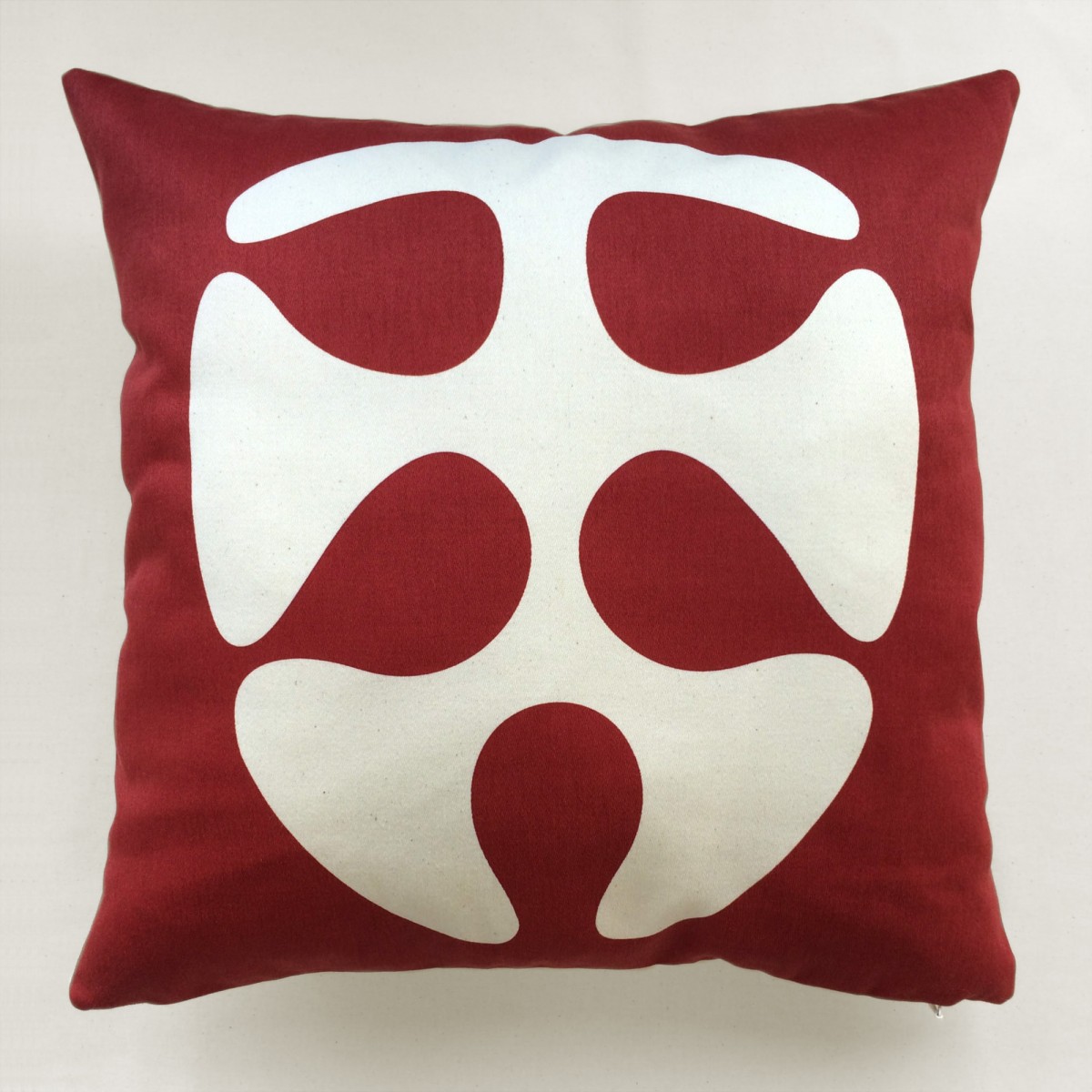 Print now - Riot later ● Kissen Sanddollar rot, Stoffsiebdruck