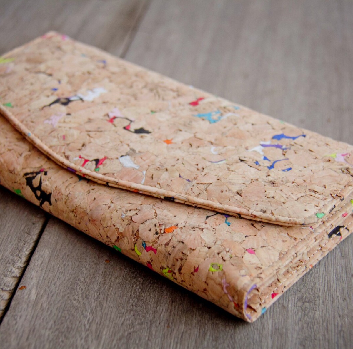 Kork Portemonnaie / Brieftasche mit Farb-Akzenten BY COPALA