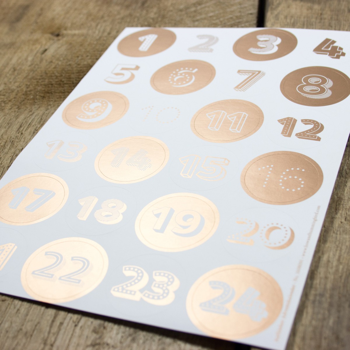Bow & Hummingbird Aufkleber Adventskalender Kupfer