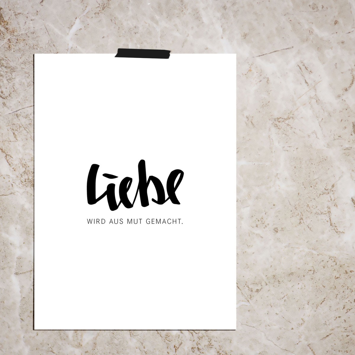 Love is the new black — Poster "LIEBE", DIN A4 Format