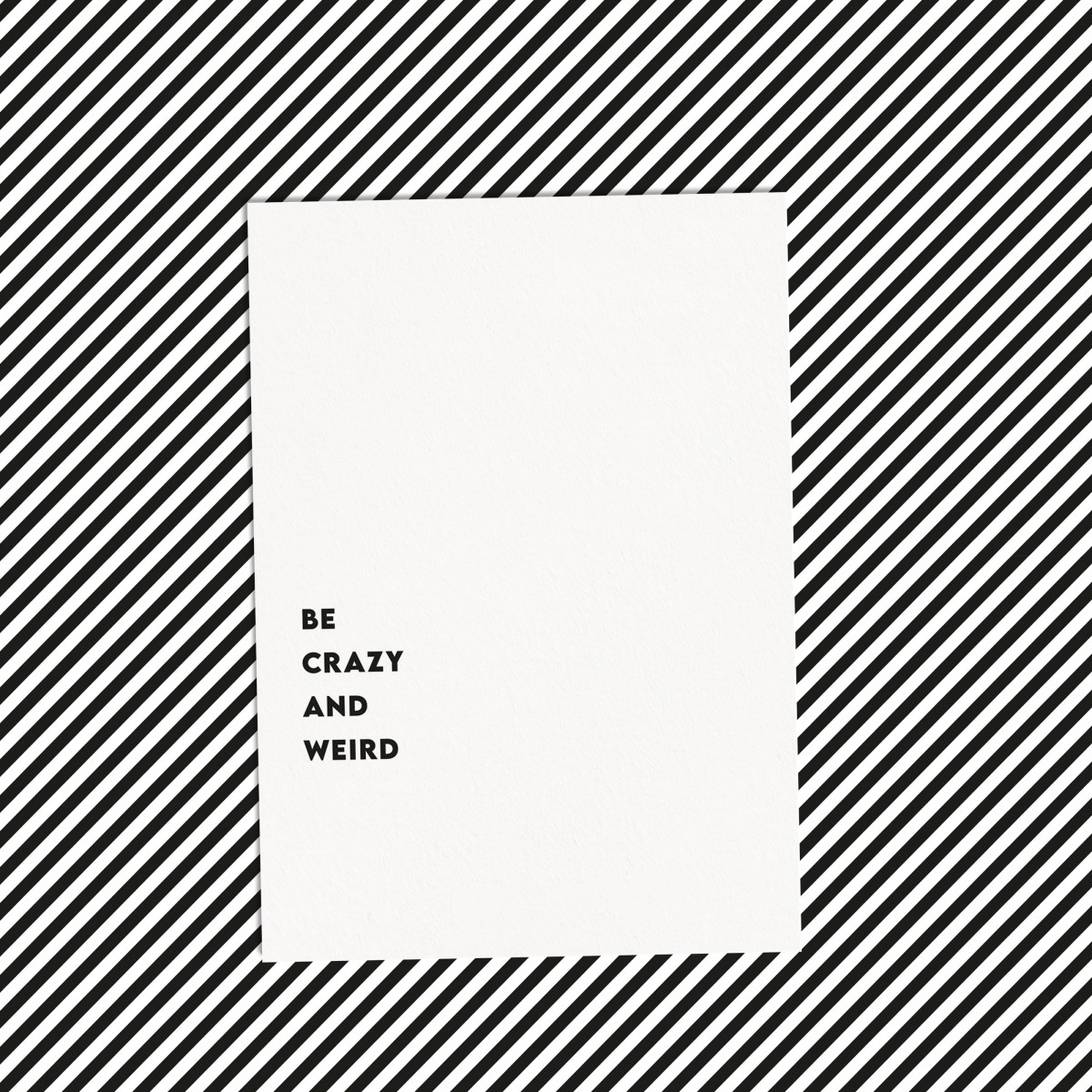 Love is the new black - Postkarte "Crazy and weird"