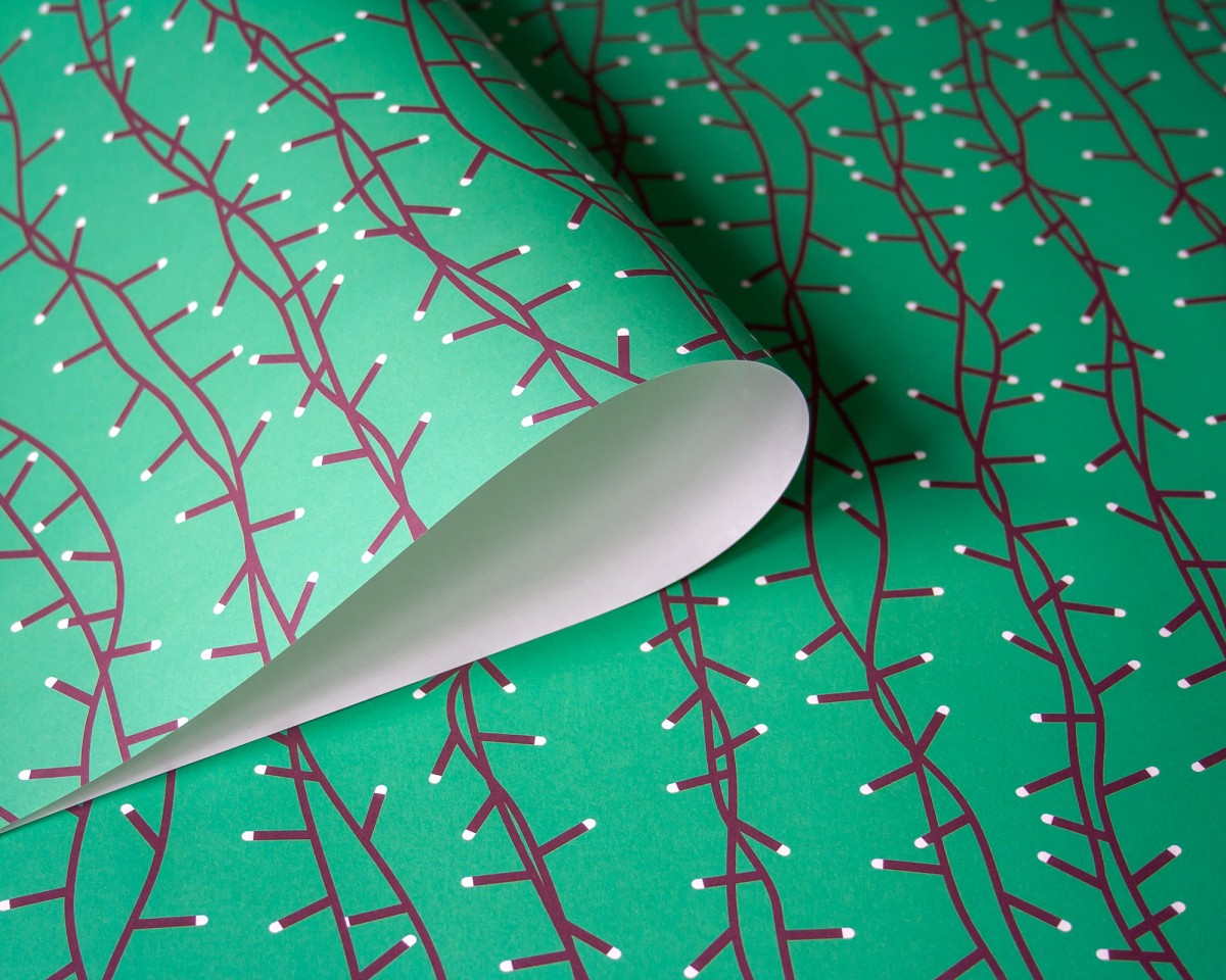 Geschenkpapier Lichterkette, 3 Bogen // Papaya paper products