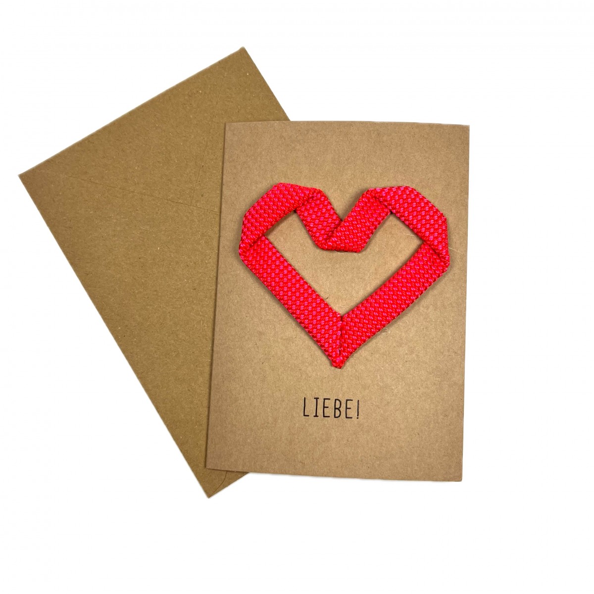 Grusskarte heart shaped „ Liebe!“ | Kletterseil UPCYCLING  | Design by NEWSEED aka dieSeilretter
