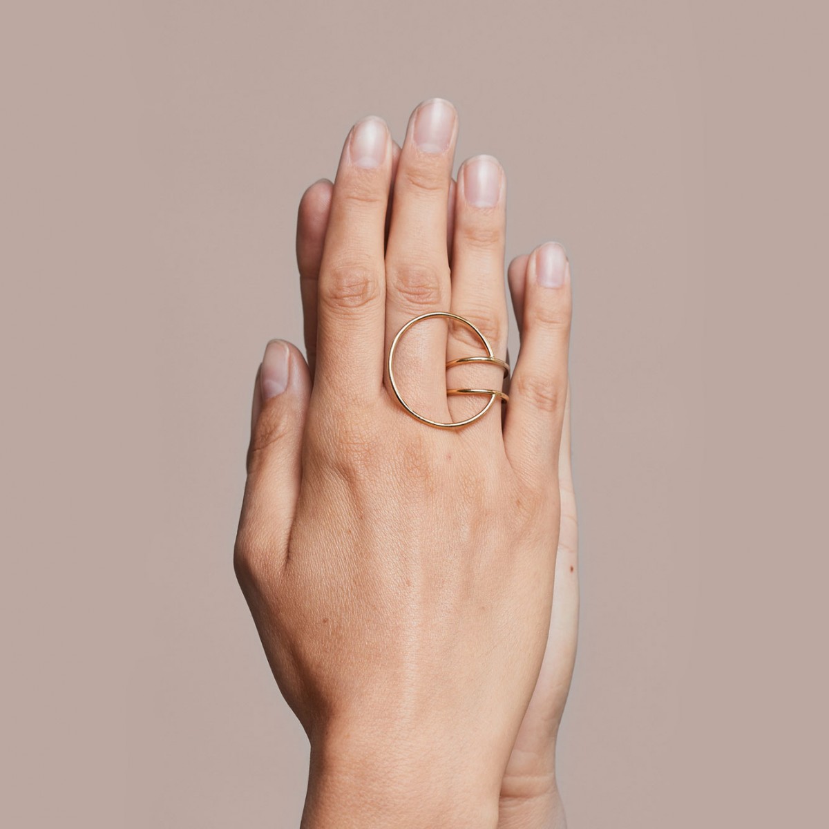 related by objects - lunar ring extended - 925 Silber 18k goldplattiert