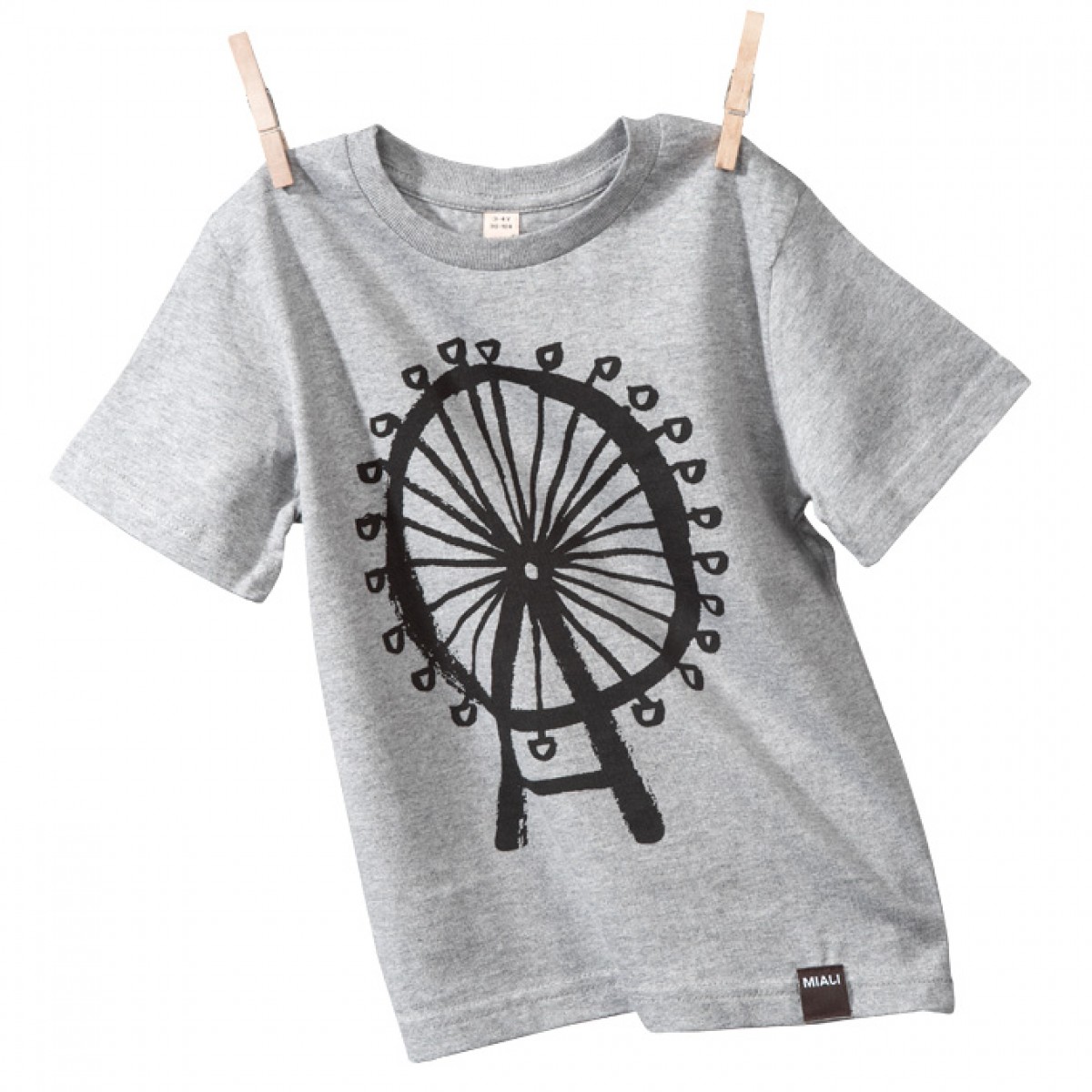 Bio-Baumwoll Shirt für Kleine /
Riesenrad (grau)