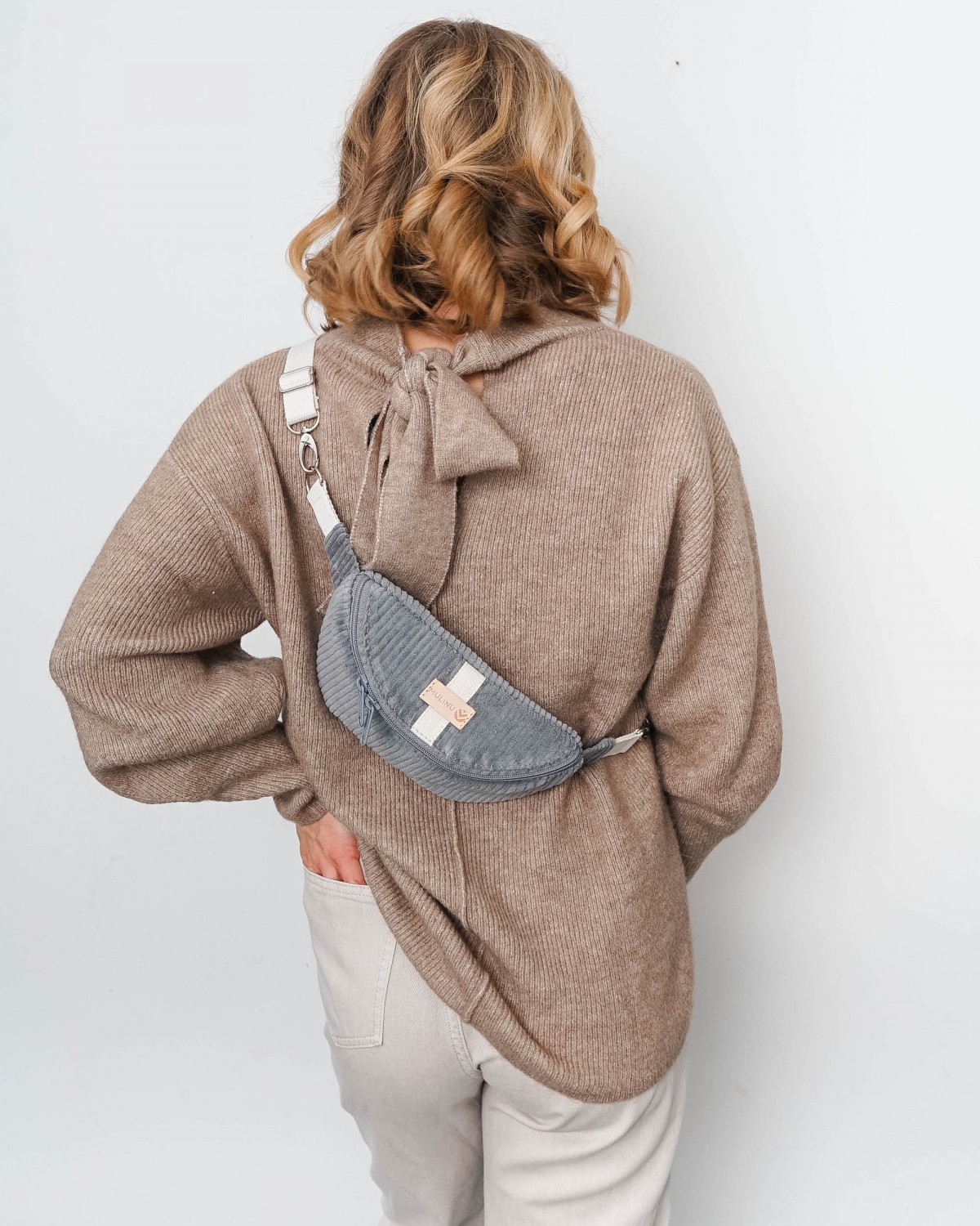MULINU - Bauchtasche | Hipbag HENNES Breitcord Grau