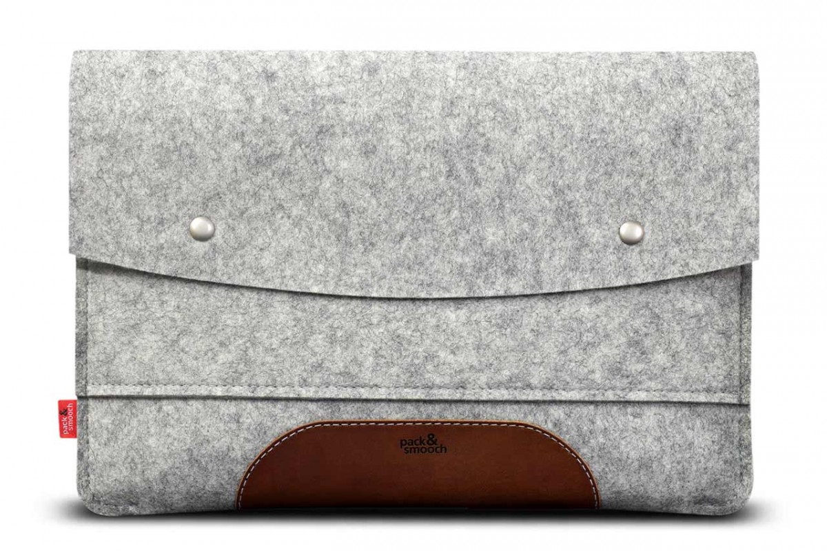Pack & Smooch MacBook Air 13" /NEO (M5 Max) Sleeve Hampshire 100% Merino Wollfilz (Mulesing-frei), Pflanzlich gegerbtes Leder