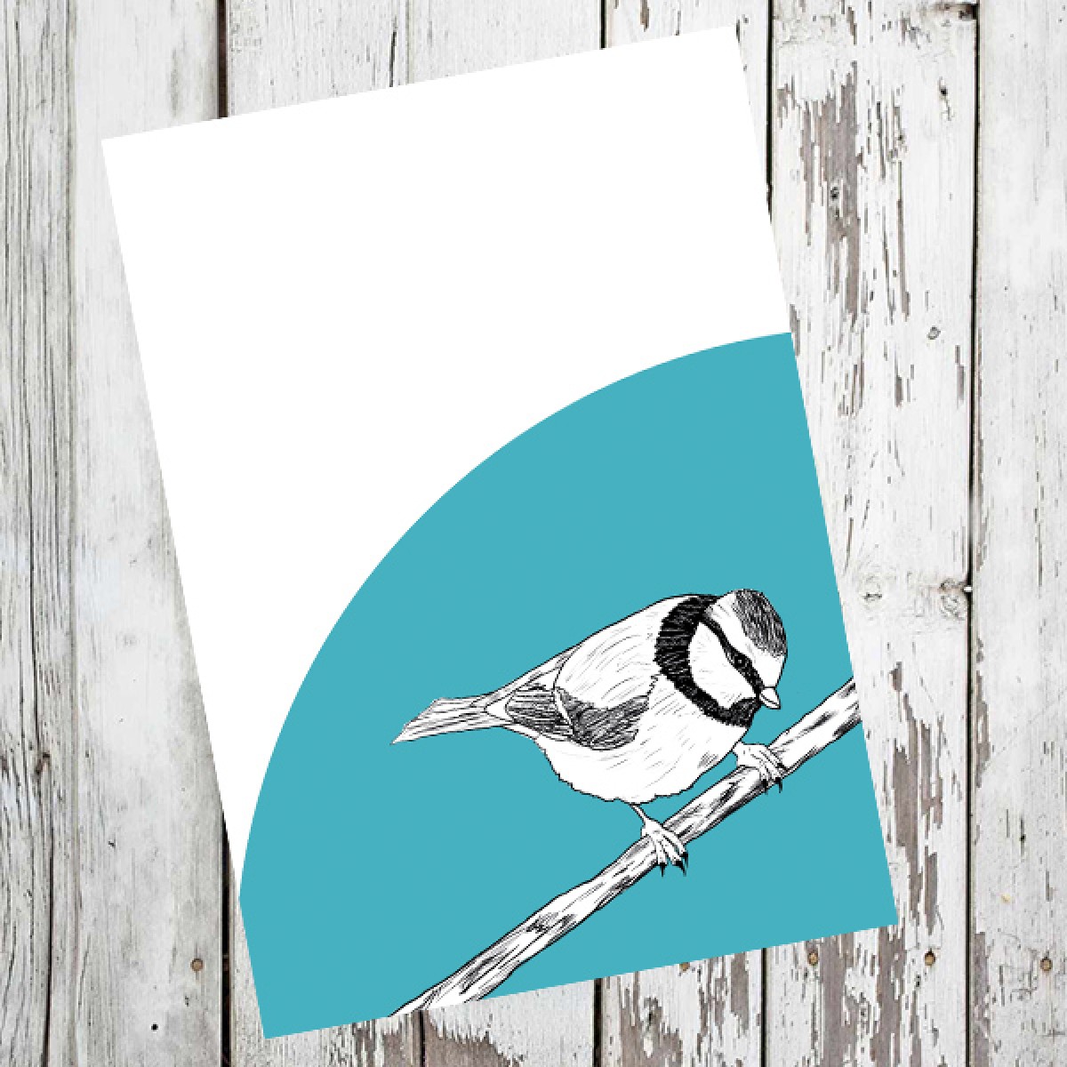 playfulsolutions Notizheft mit Vogel Illustration "Meise"