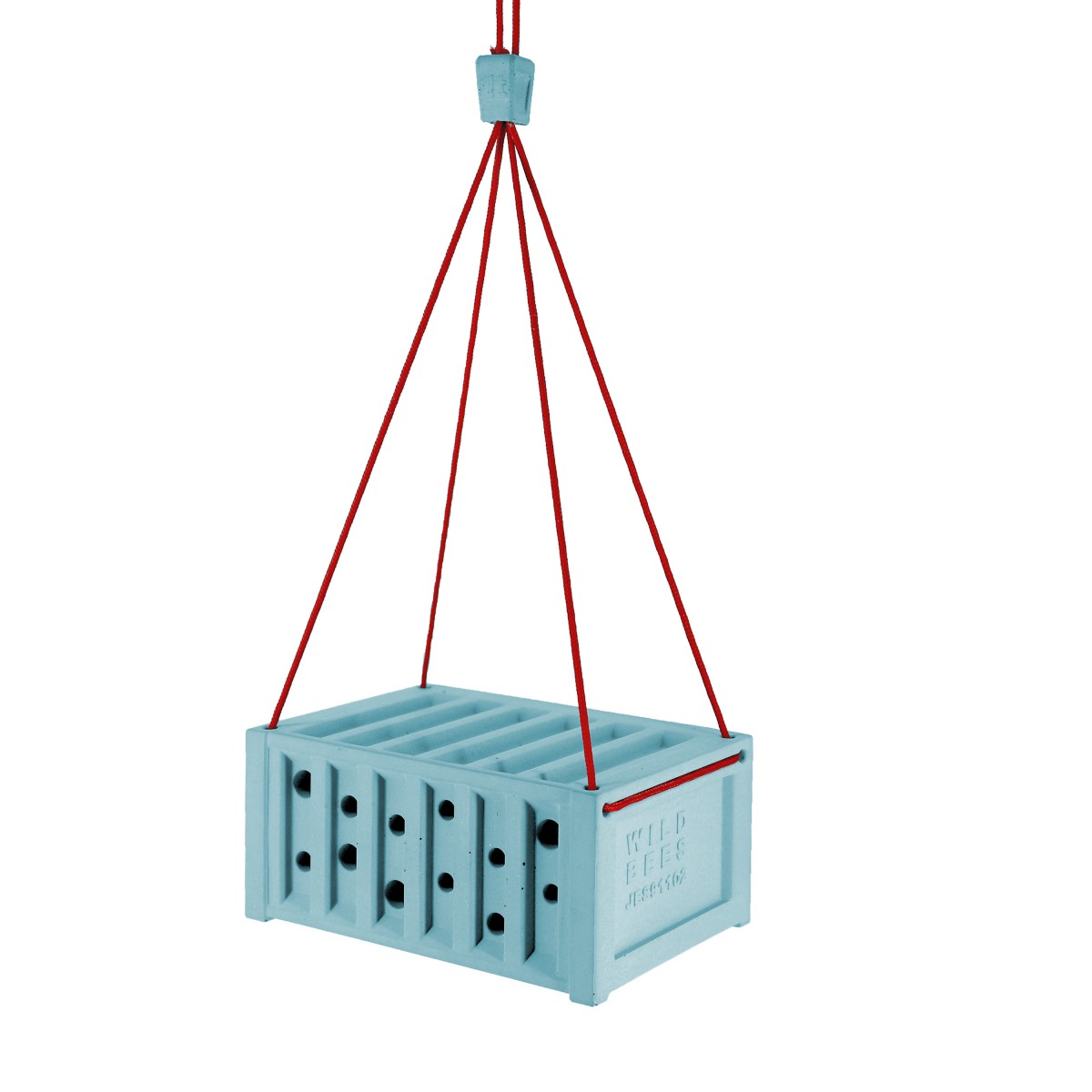 Bienenhotel Mini-Container aus Beton (Türkis) - hängend oder stehend aufstellbar - von Grellroth Design