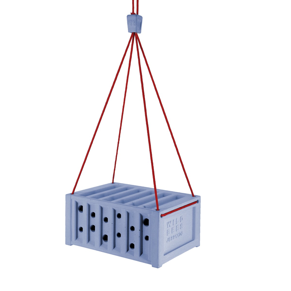 Bienenhotel Mini-Container aus Beton (Blau) - hängend oder stehend aufstellbar - von Grellroth Design