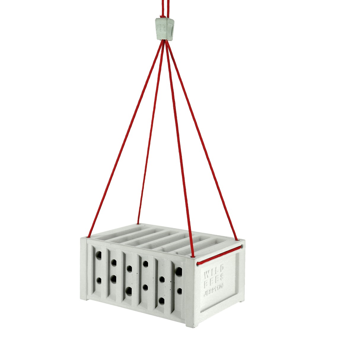 Bienenhotel Mini-Container aus Beton (Grau) - hängend oder stehend aufstellbar - von Grellroth Design