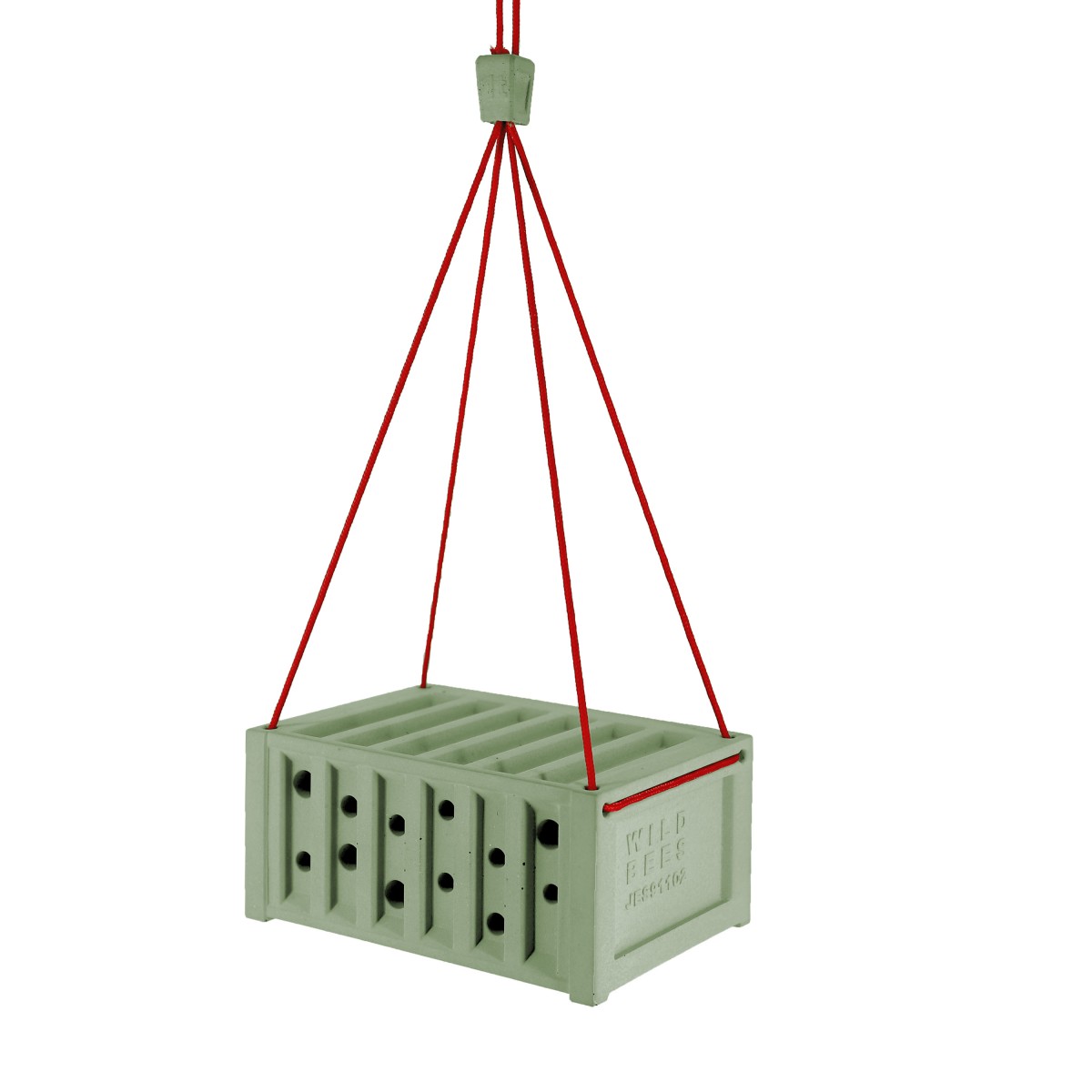 Bienenhotel Mini-Container aus Beton (Grün) - hängend oder stehend aufstellbar - von Grellroth Design