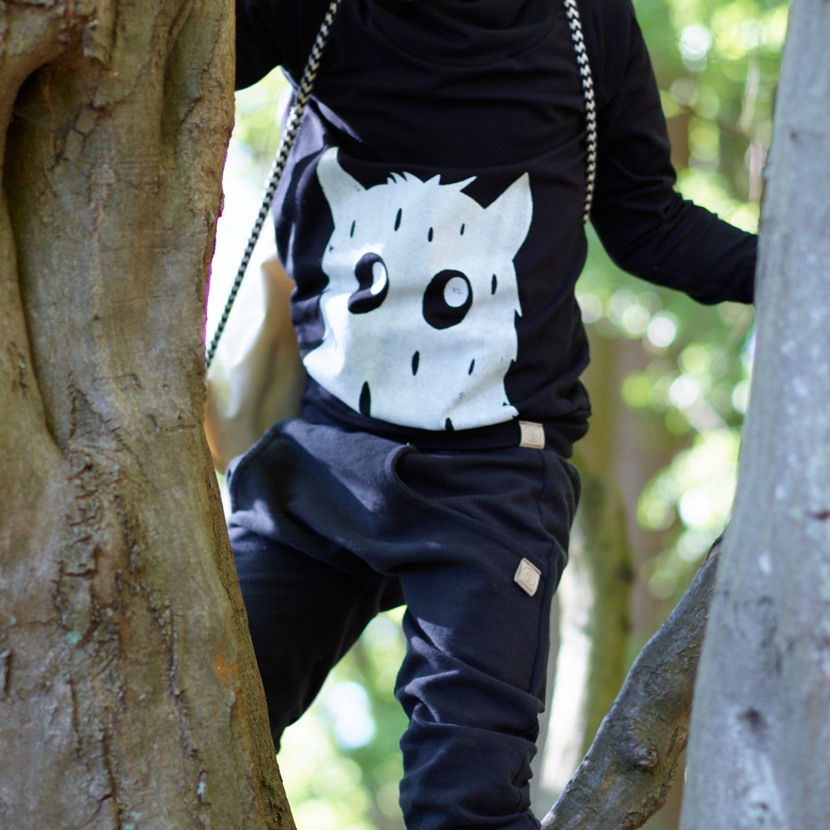 Wunschbrunnen | Hoodie "Monstaaa" | kids | Schwarz/Weiß