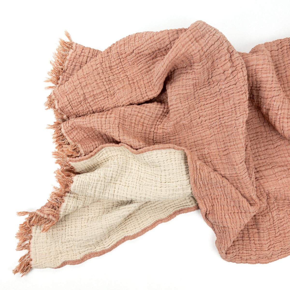 Yolunda Musselin Tagesdecke Bio-Baumwolle terracotta