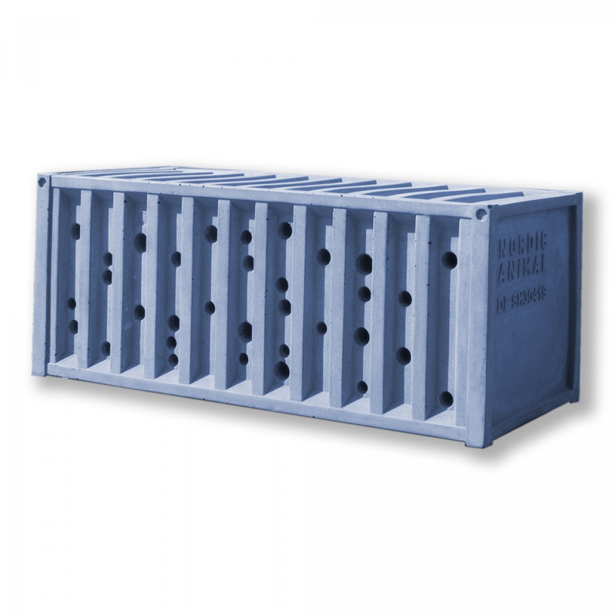Bienenhotel aus Beton - beecontainer "Blau" im Überseecontainer-Look von Grellroth Design