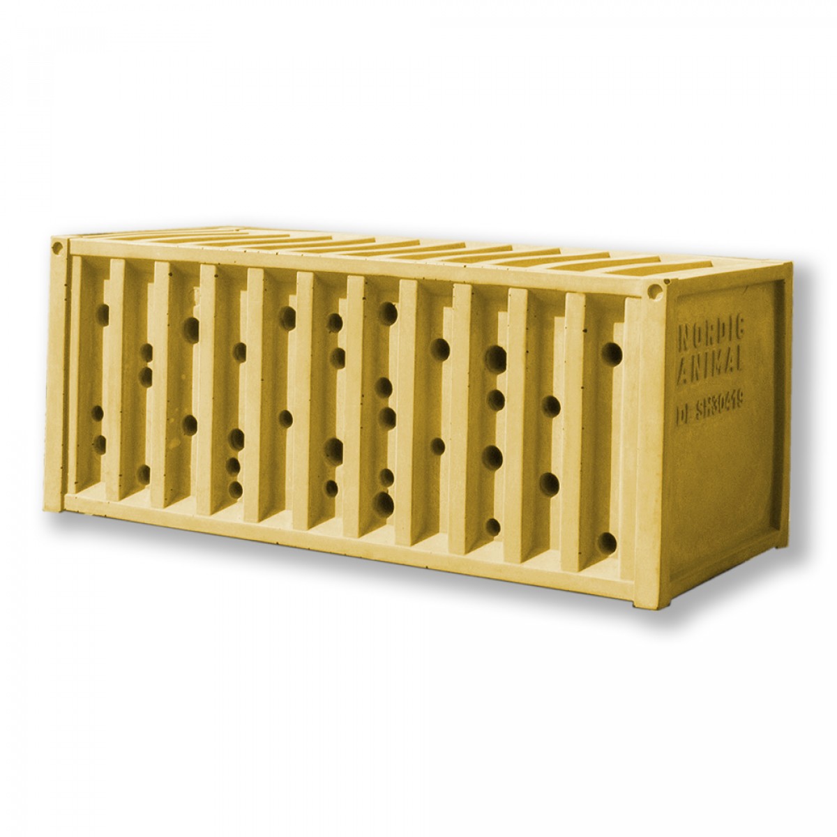 Bienenhotel aus Beton - beecontainer "Gelb" im Überseecontainer-Look von Grellroth Design