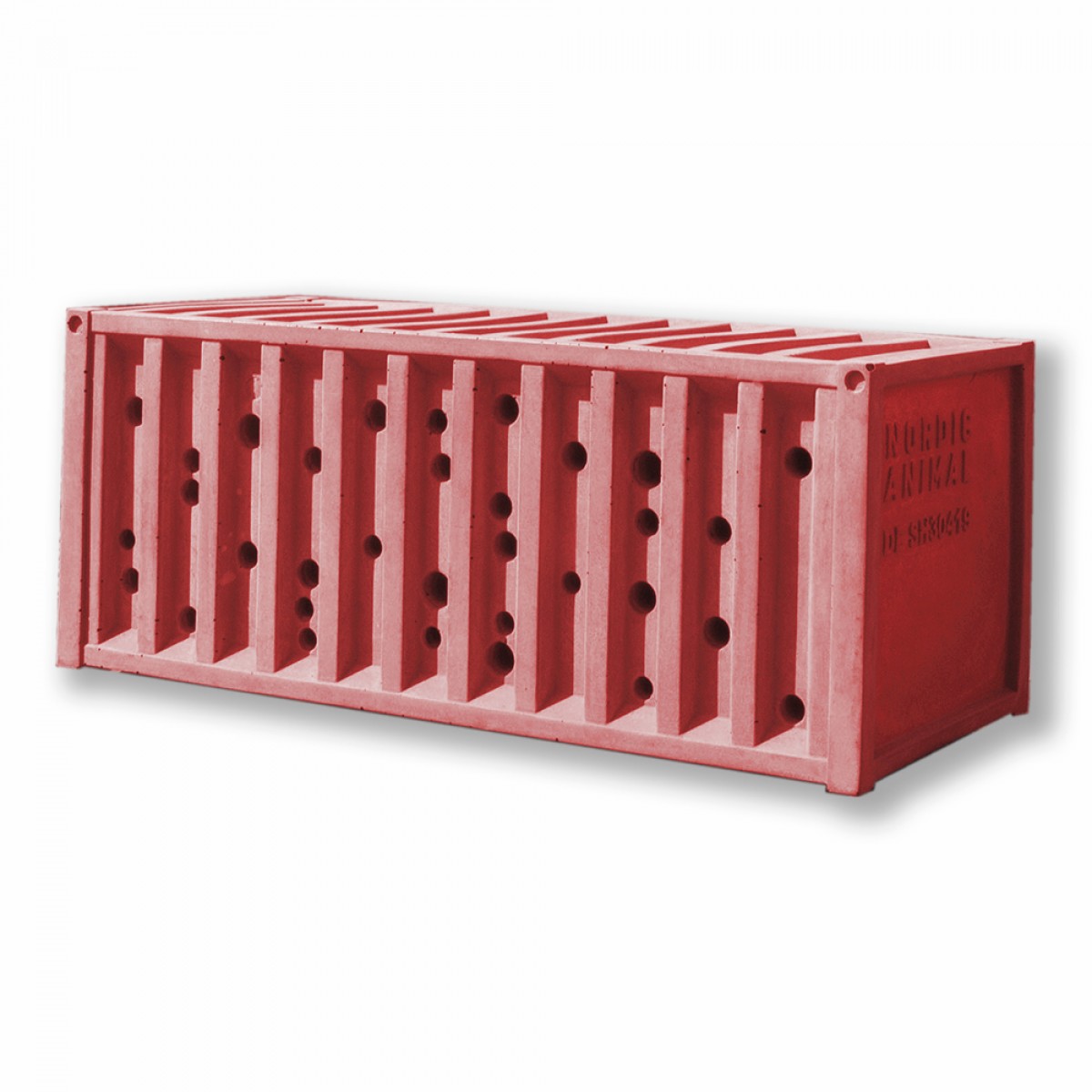 Bienenhotel aus Beton - beecontainer "Rot" im Überseecontainer-Look von Grellroth Design