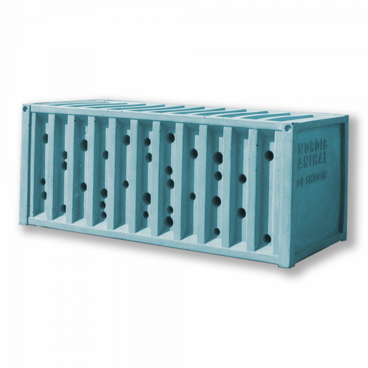 Bienenhotel aus Beton - beecontainer "Türkis" im Überseecontainer-Look von Grellroth Design