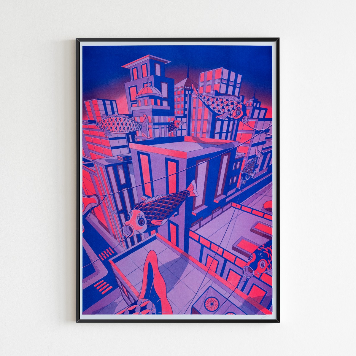 The Naughty District - Riso Print »Nobori City«, DINA3