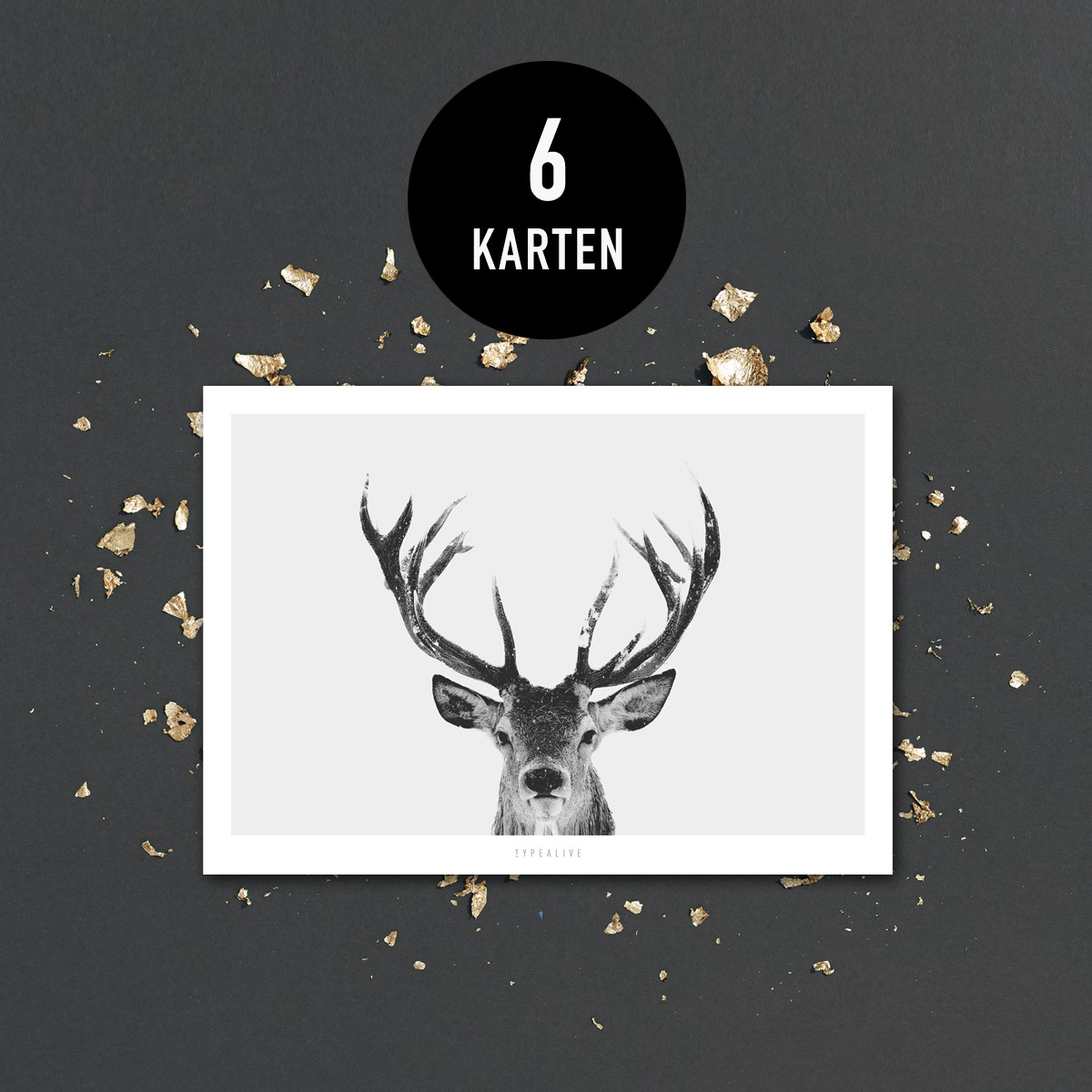 typealive / Weihnachtskarten-Set / Deer No. 2