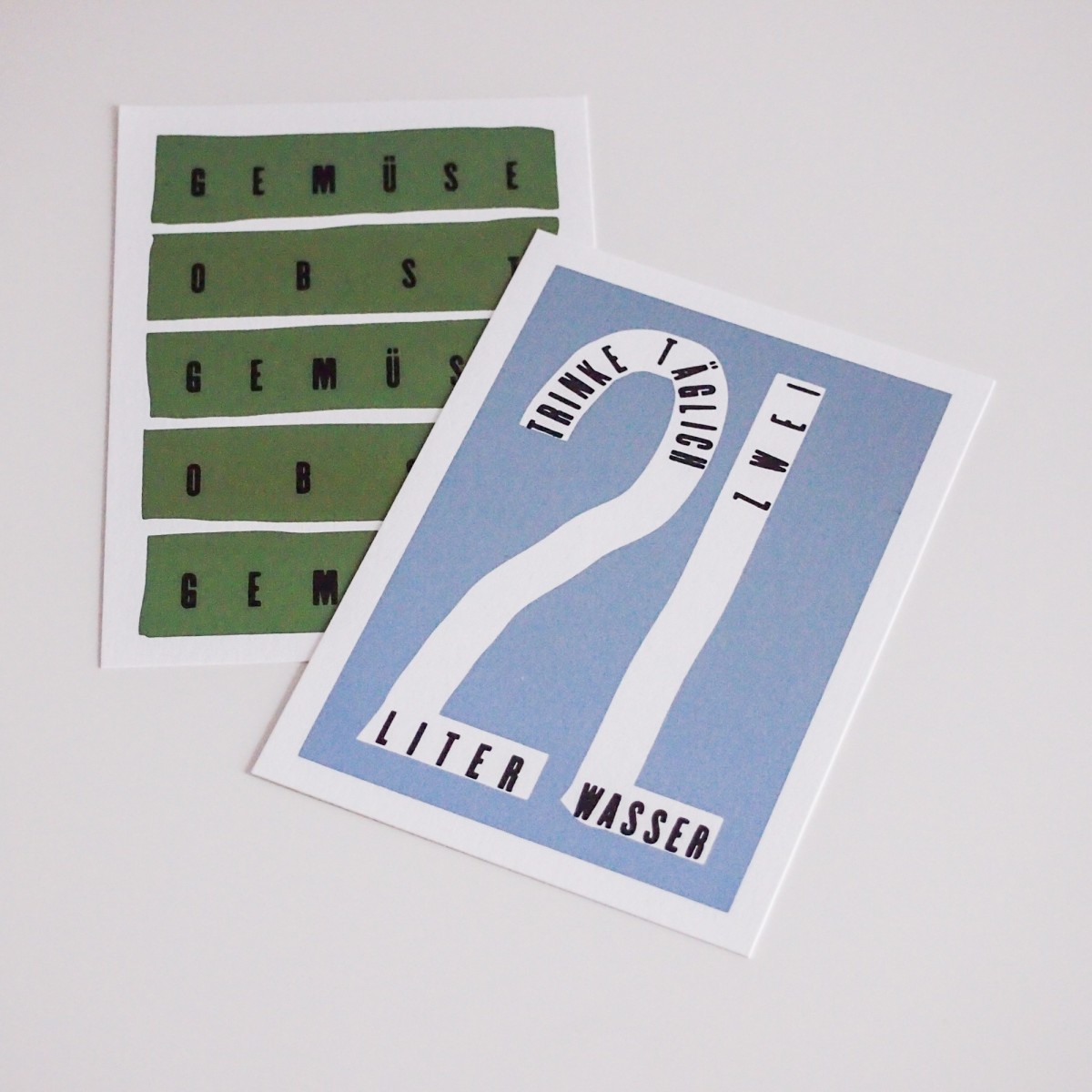 Postkarte 2er-Set „Ernährung“, Siebdruck, A6 von issgut
