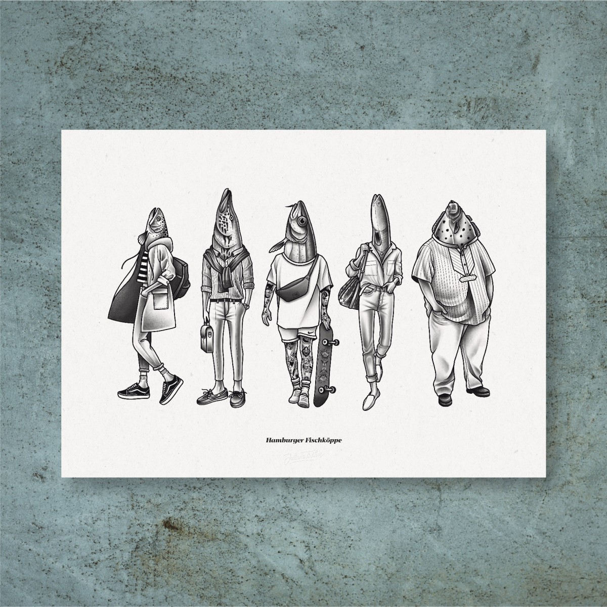 Juliana Fischer - Hamburger Fischköppe - DIE CREW - 50x70cm