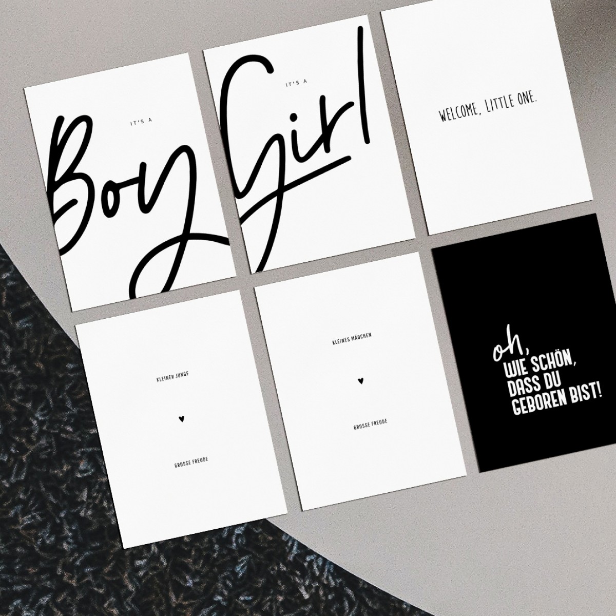 Love is the new black – Postkarten-Set "Baby"