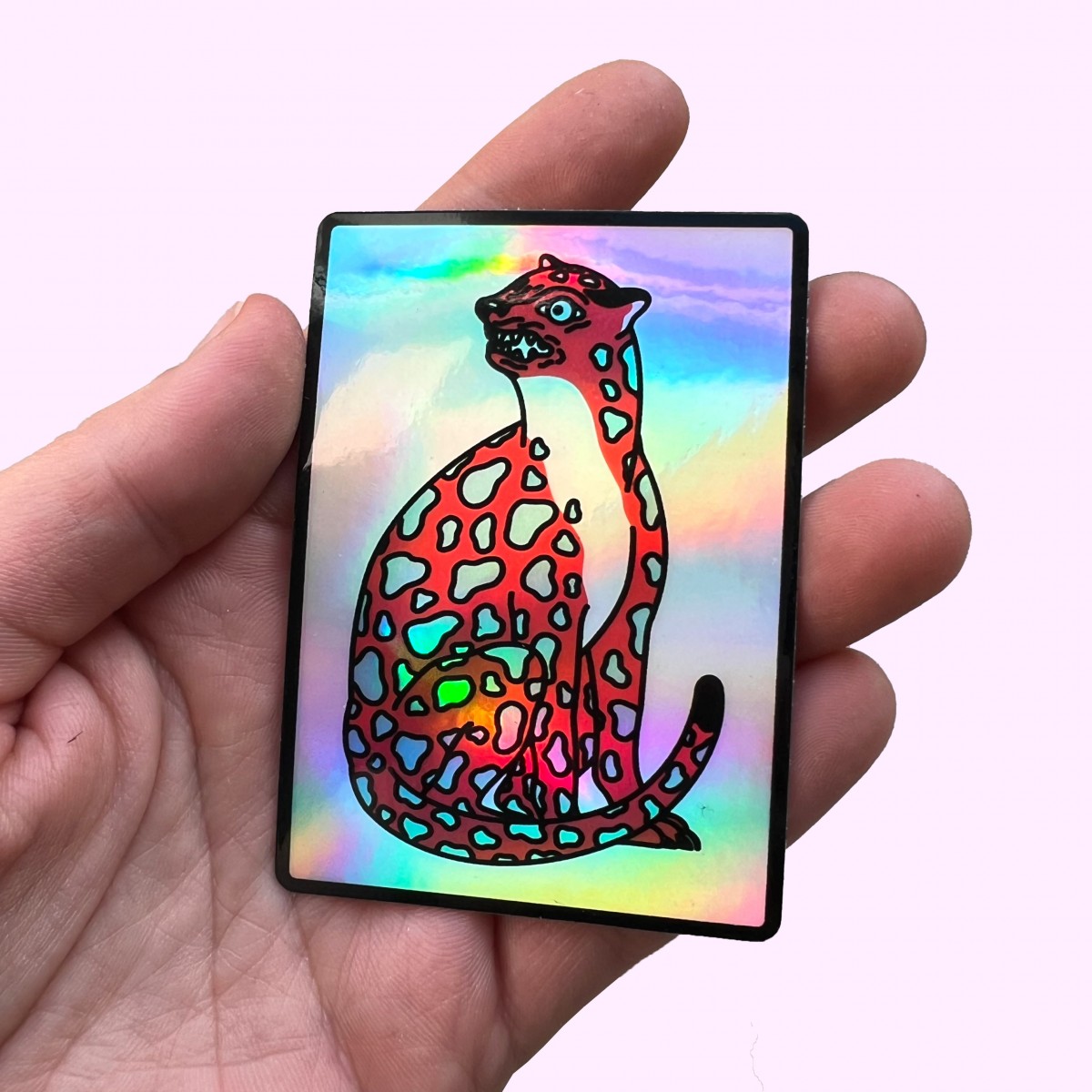 The Naughty District - Holographischer Sticker »Ein bunter Leopard«