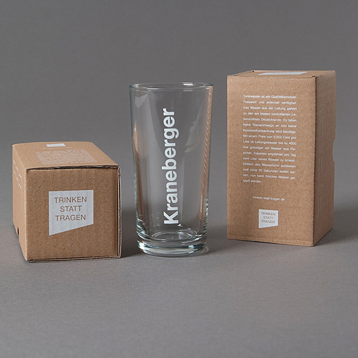 Patentgrau Wasserglas Kraneberger
